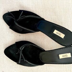 Prada sexy kitten heel open toe slides